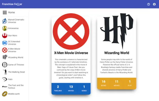 Franchise Fever Timelines & v android App screenshot 2